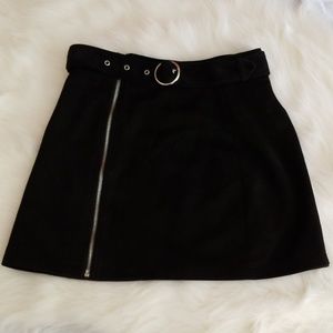Black Suede Mini Skirt